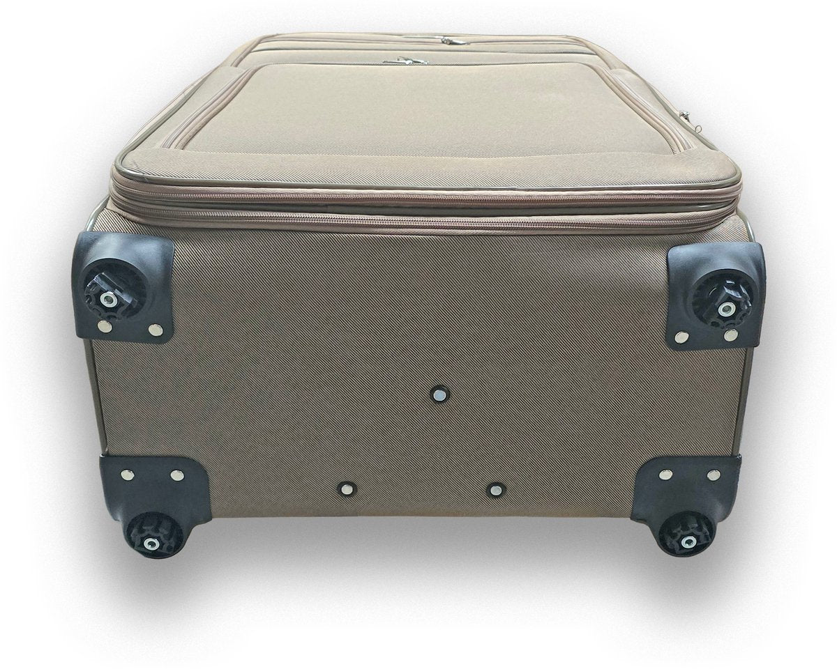 Tobeyz 3-Piece Luggage Set - Light Brown Elegant Finish - 4-Wheel Spinner Hard Shell ABS Trolley - Lightweight Travel Companion for Stylish Adventures