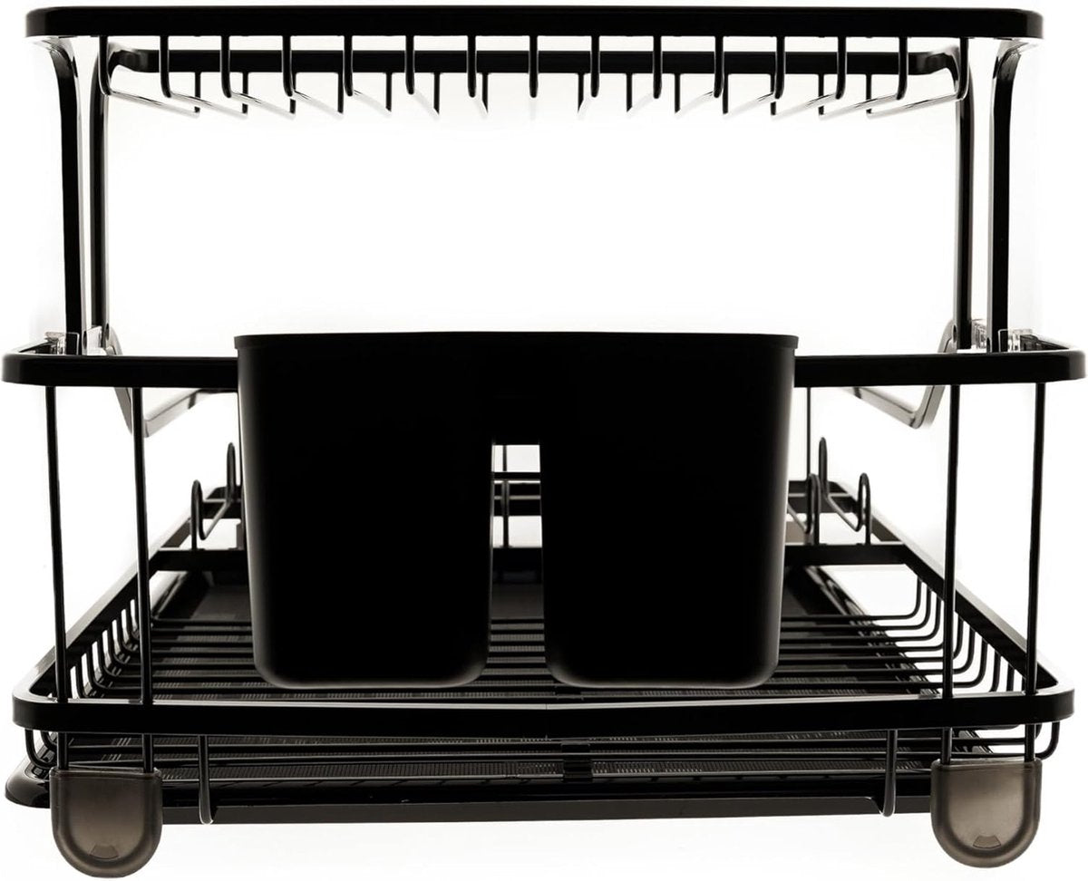 Tobeyz Black Dish Drying Rack Almina Practical and Space-Saving Dish Drainer for Your Tableware Modern Kitchen Organization