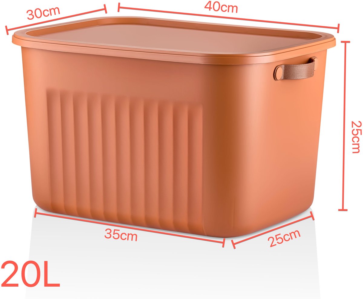 Tobeyz 20L BPA-Free Stackable Storage Bins with Lids - Brick Red 3-Pack