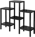 Bathroom Rack Storage Shelf Standing 6 Tiers Kitchen Rack Black BPA Free - Premium Storage Solution