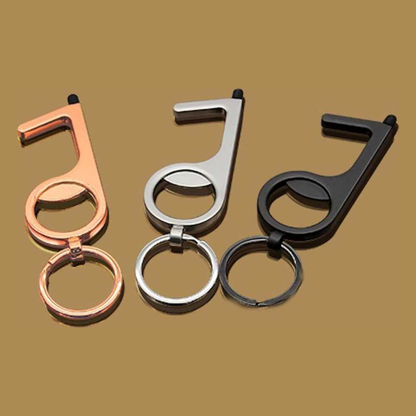 3-Pack Bottle Opener Keychain - No Touch Key Various Colors