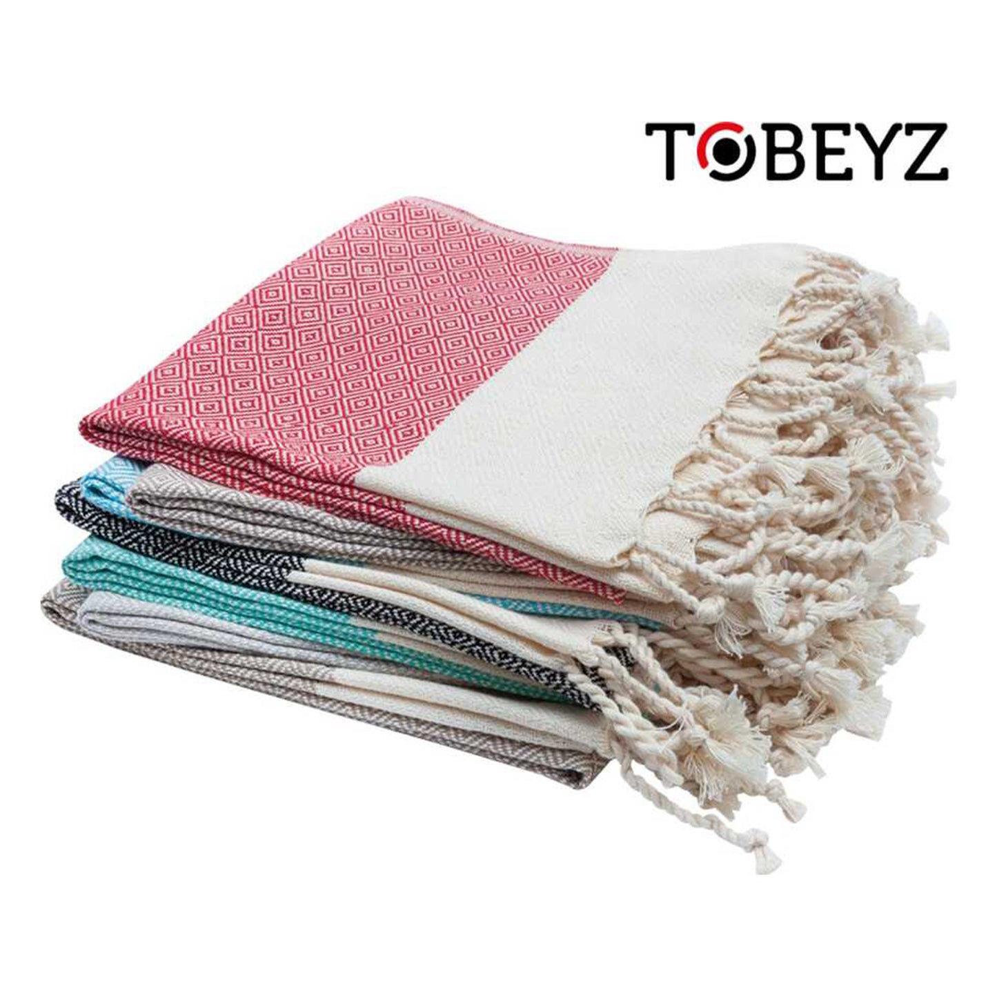 3-Pack Tobeyz Blue Towels 100% Cotton 50x100cm - Spa Sauna Towels