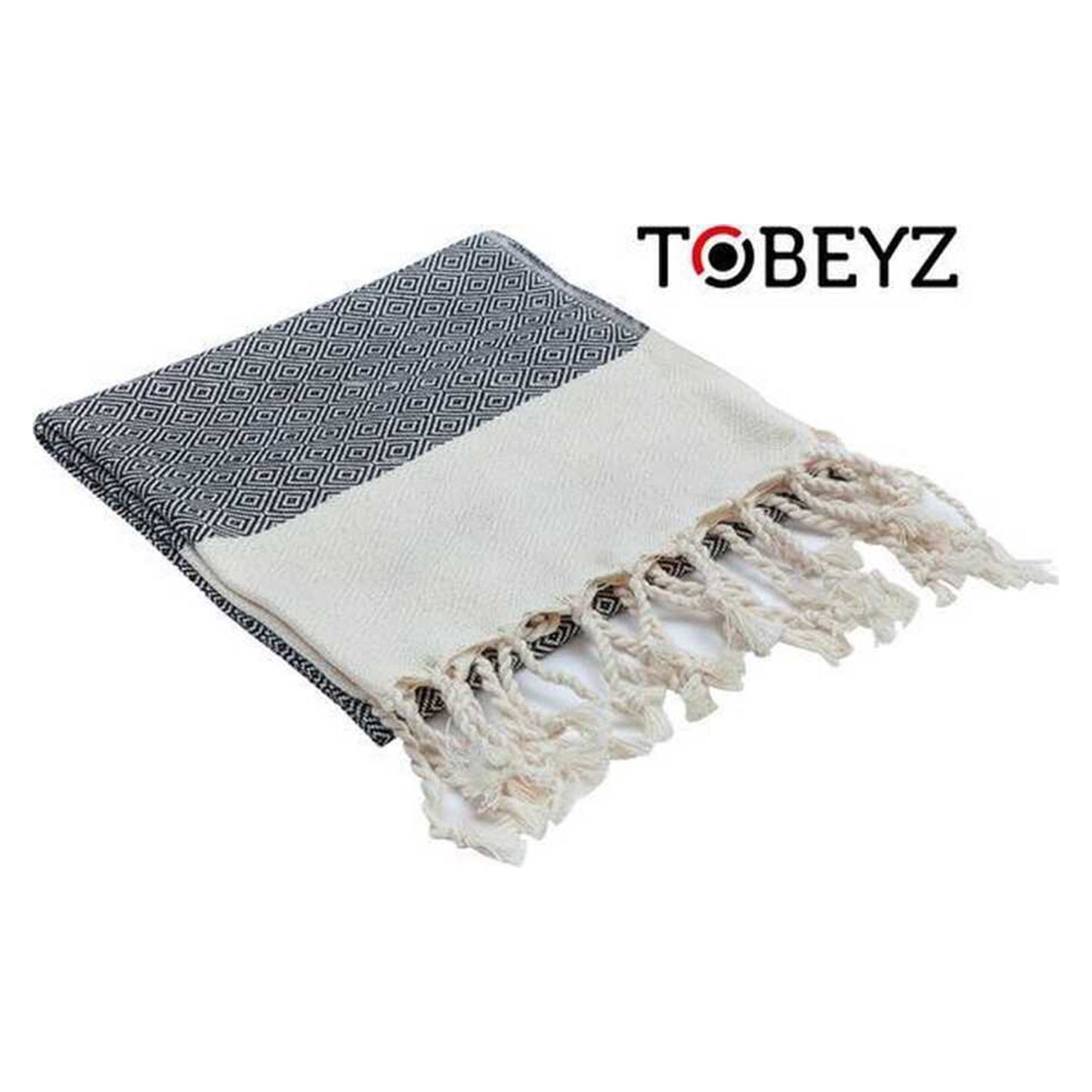3-Pack Tobeyz Black Towels 100% Cotton 50x100cm - Spa Sauna Towels