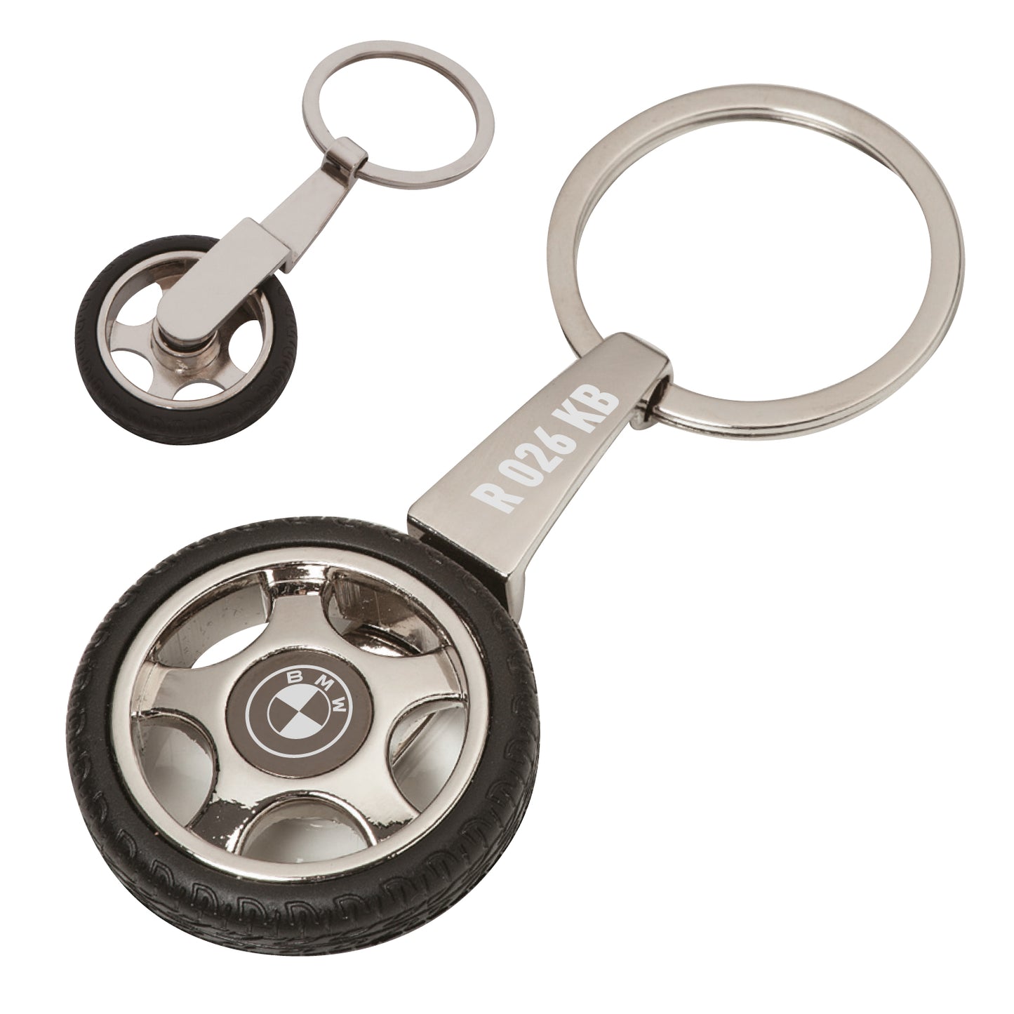 Personalized Tire Keychain β Custom Engraved Car Wheel Keyring