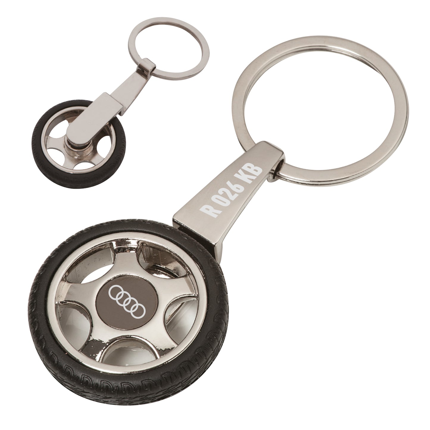 Personalized Tire Keychain β Custom Engraved Car Wheel Keyring