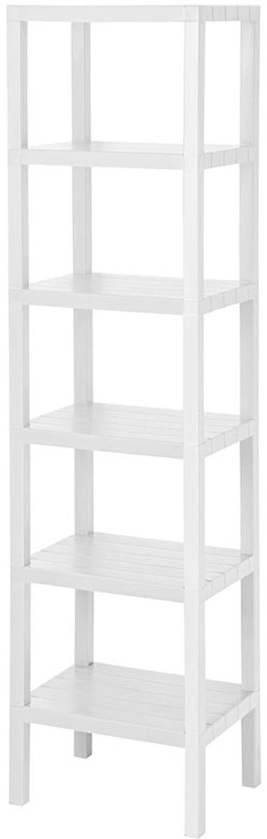 Bathroom Rack Storage Shelf Standing 6 Tiers Kitchen Rack White BPA Free - Multi-Purpose Storage Solution
