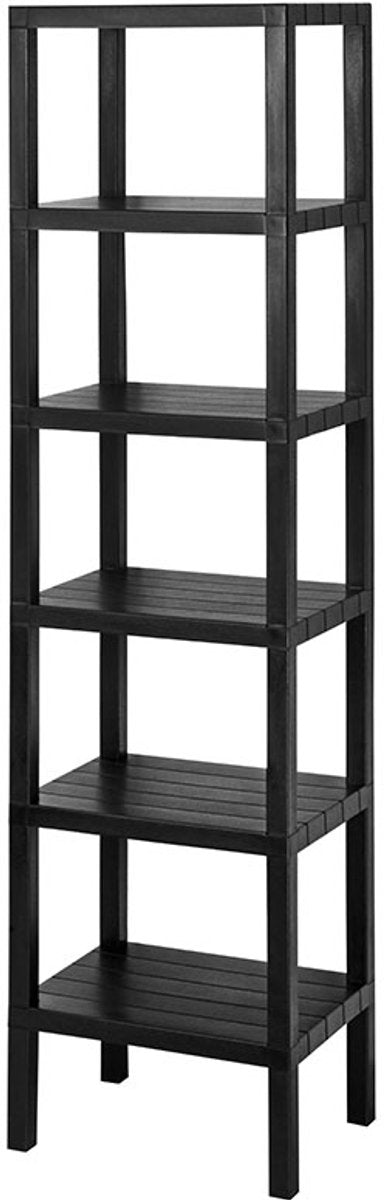 Bathroom Rack Storage Shelf Standing 6 Tiers Kitchen Rack Black BPA Free - Premium Storage Solution