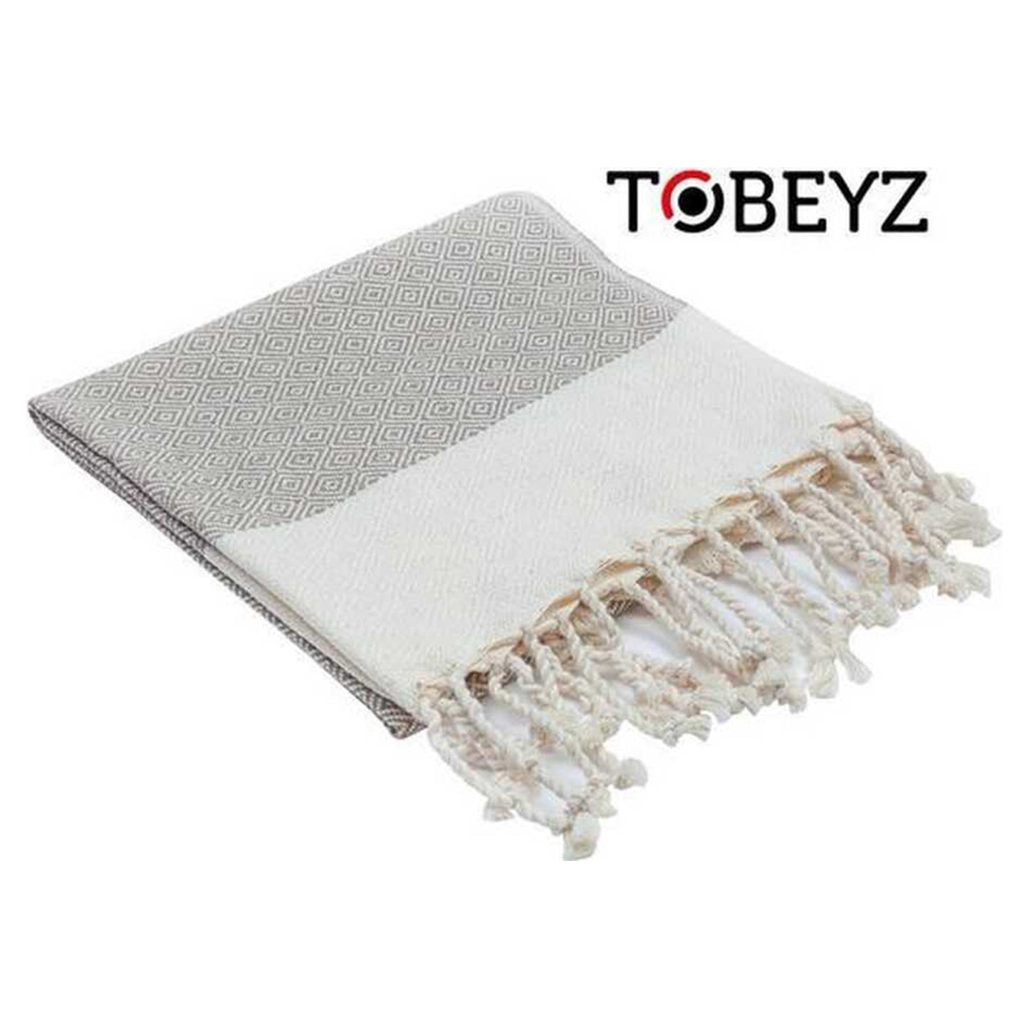 3x Tobeyz Towel Set Brown 100% Cotton 50x100cm - Spa Sauna Towels