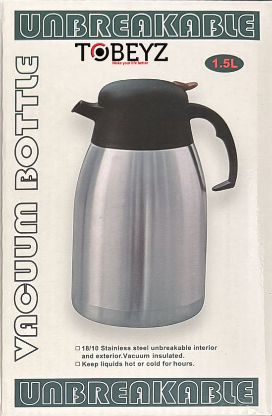 Tobeyz 1.5L Double Wall Stainless Steel Thermos - Insulated Drink Container