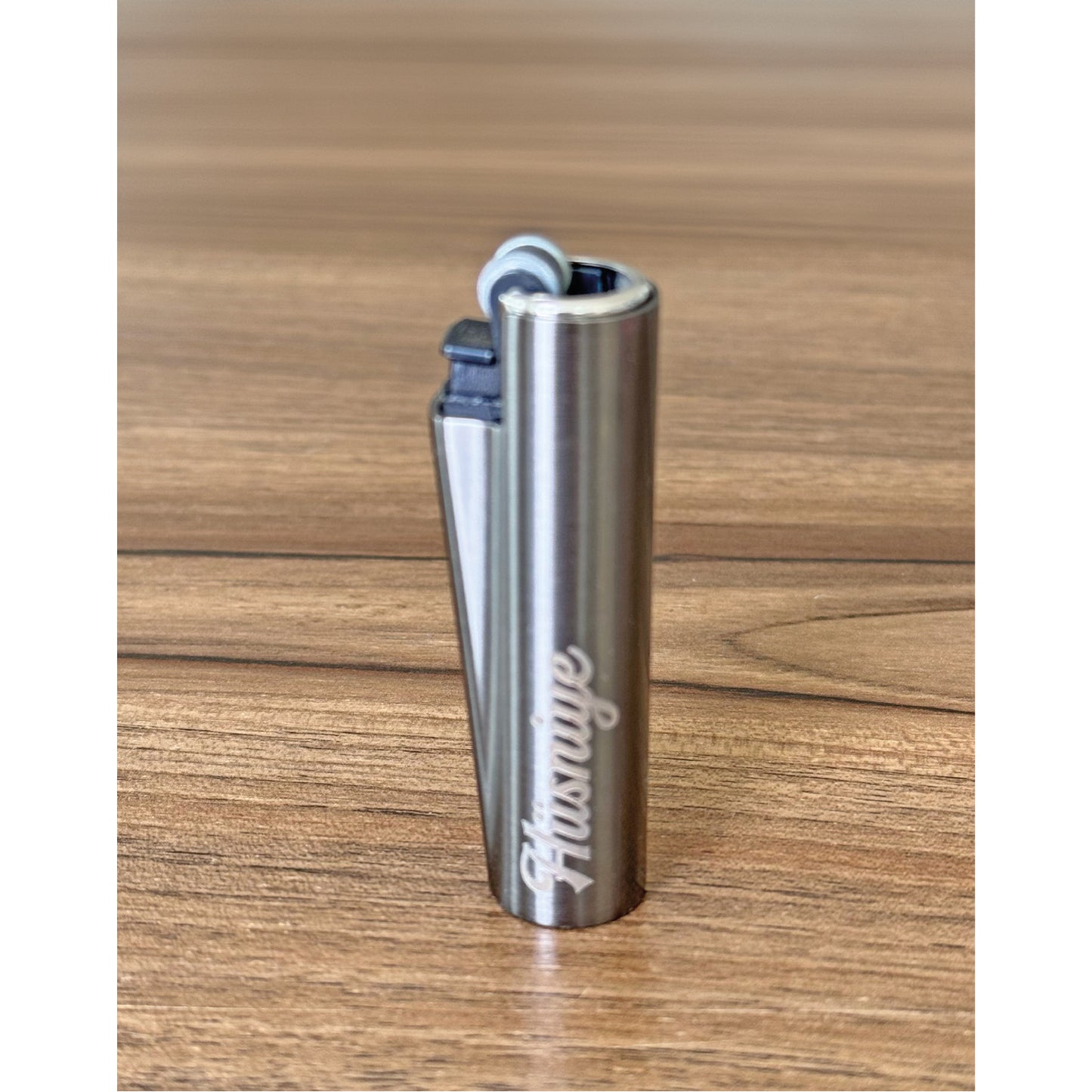 Custom Engraved Metal Flint Lighter - Color Options Blue Red Gray