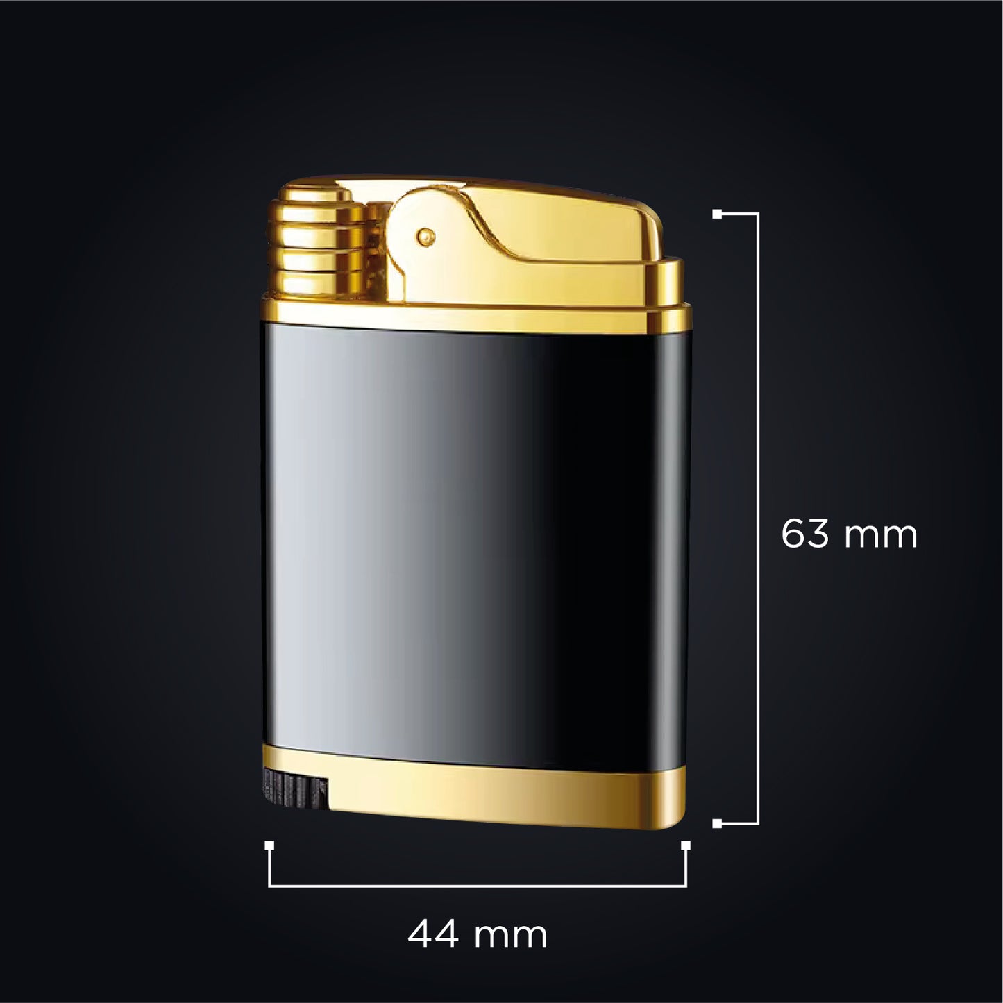 Custom Engraved Butane Lighter - Black Metal Design 55210