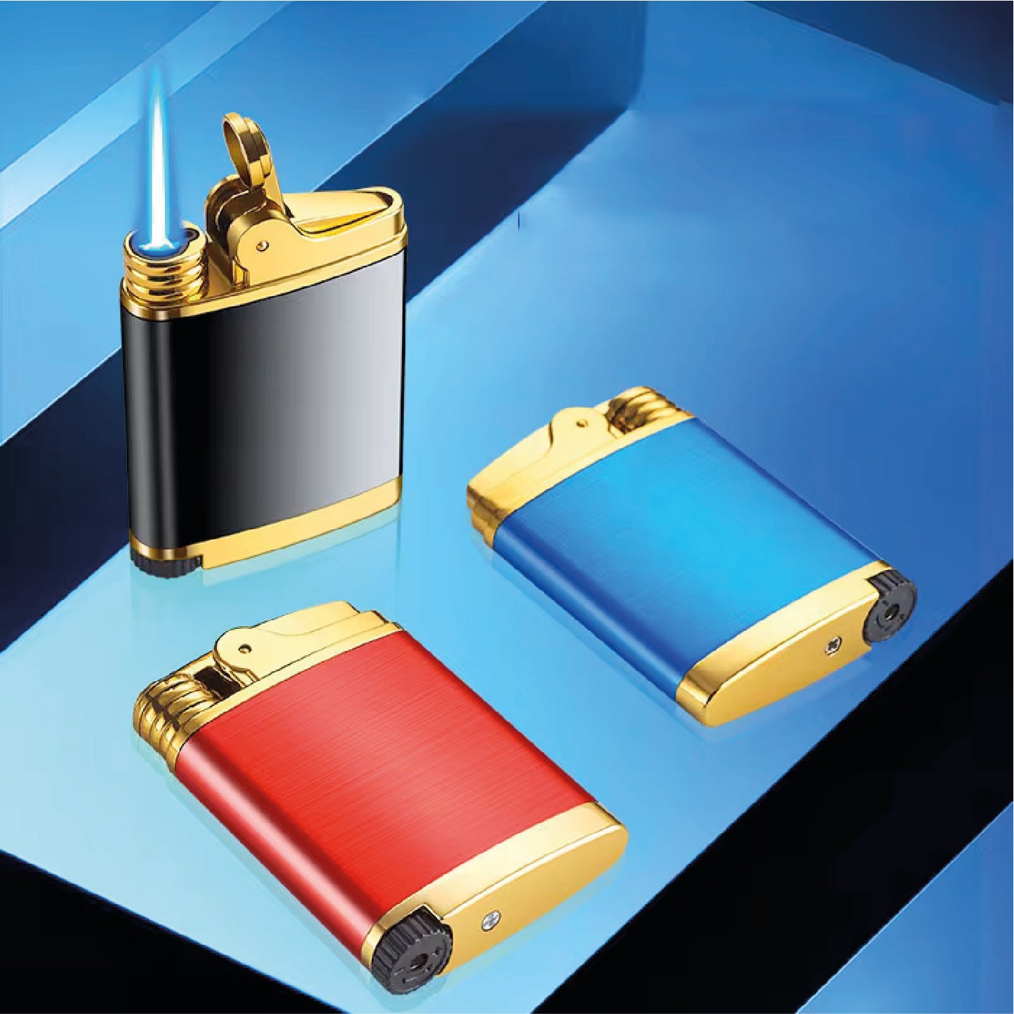 Custom Engraved Butane Lighter - Black Metal Design 55210