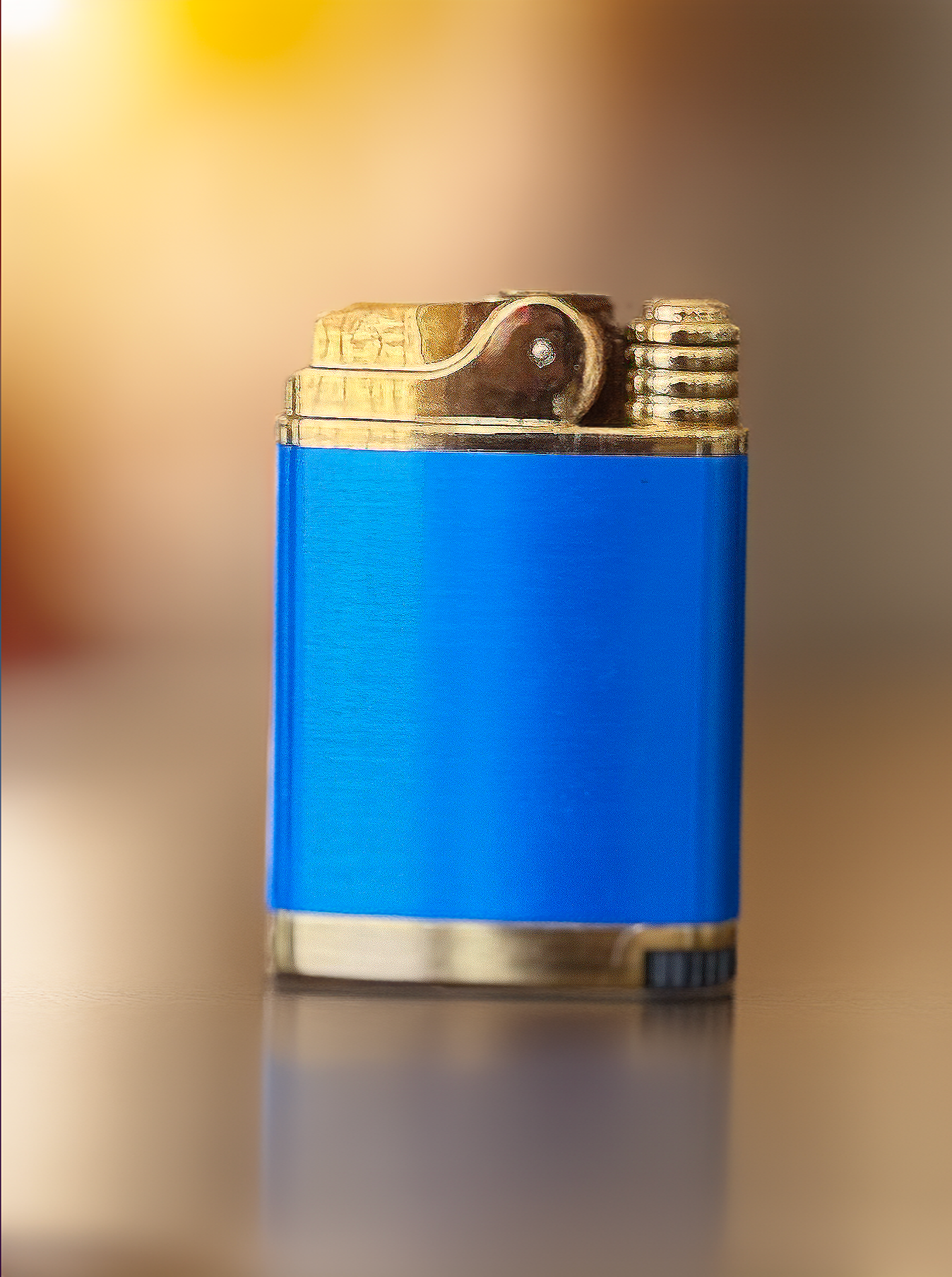 Custom Engraved Butane Lighter - Blue Metal Design 55220