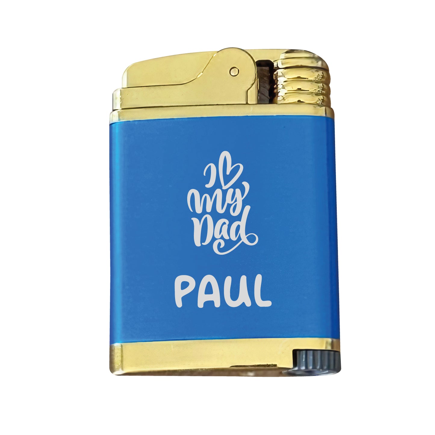 Custom Engraved Butane Lighter - Blue Metal Design 55220
