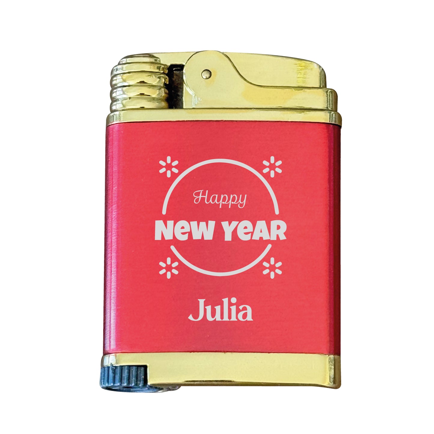 Custom Engraved Butane Lighter - Red Metal Design 55260
