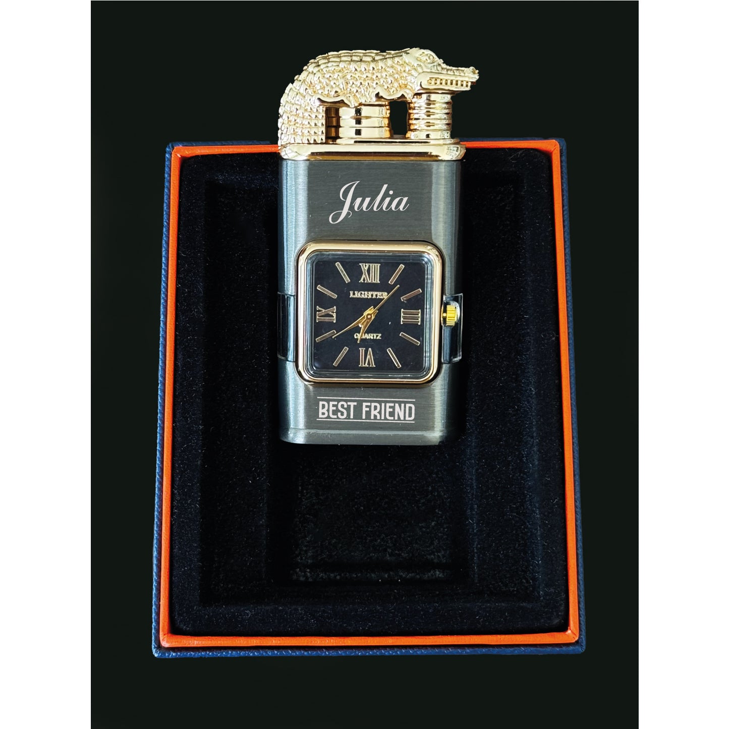 Custom Engraved Butane Lighter - Vintage Watch Bezel Design 55310