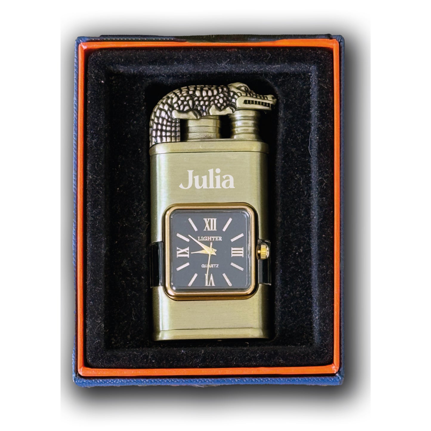 Custom Engraved Butane Lighter - Vintage Watch Bezel Design 55320