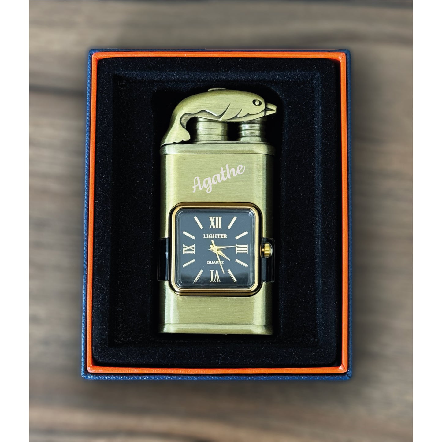 Custom Engraved Butane Lighter - Vintage Watch Bezel Design 55330