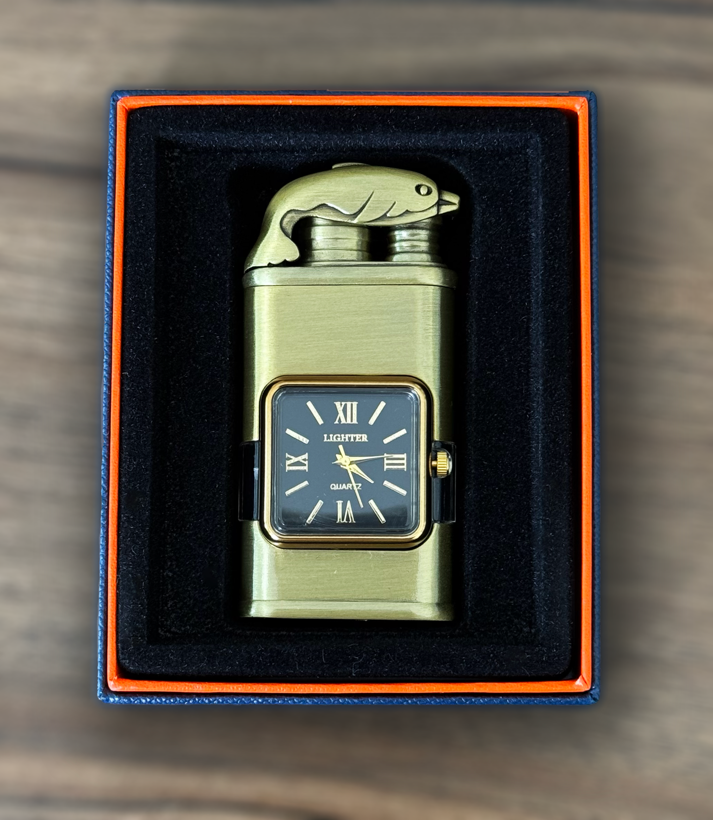Custom Engraved Butane Lighter - Vintage Watch Bezel Design 55330