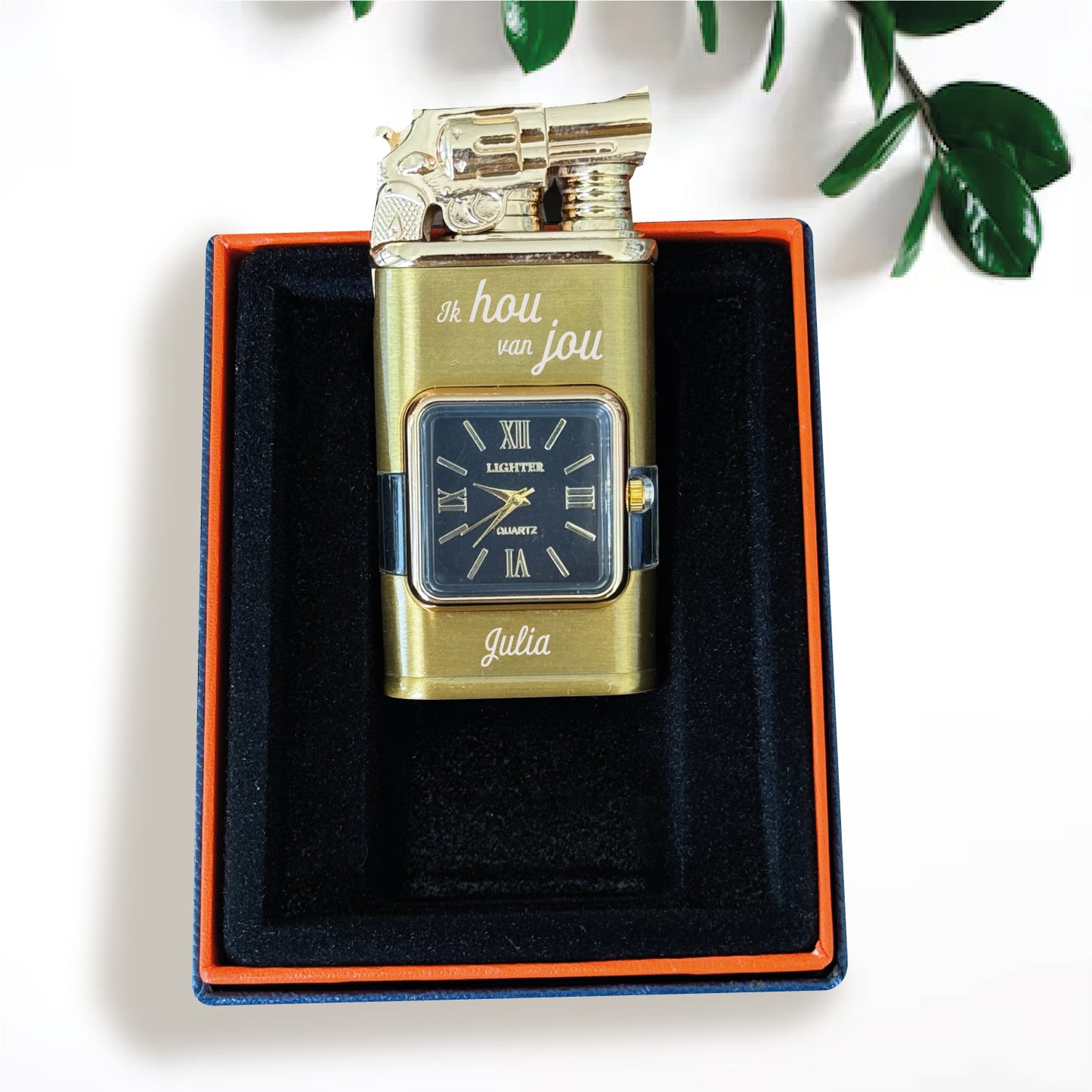 Custom Engraved Butane Lighter - Personalized Metal Watch Design 55340