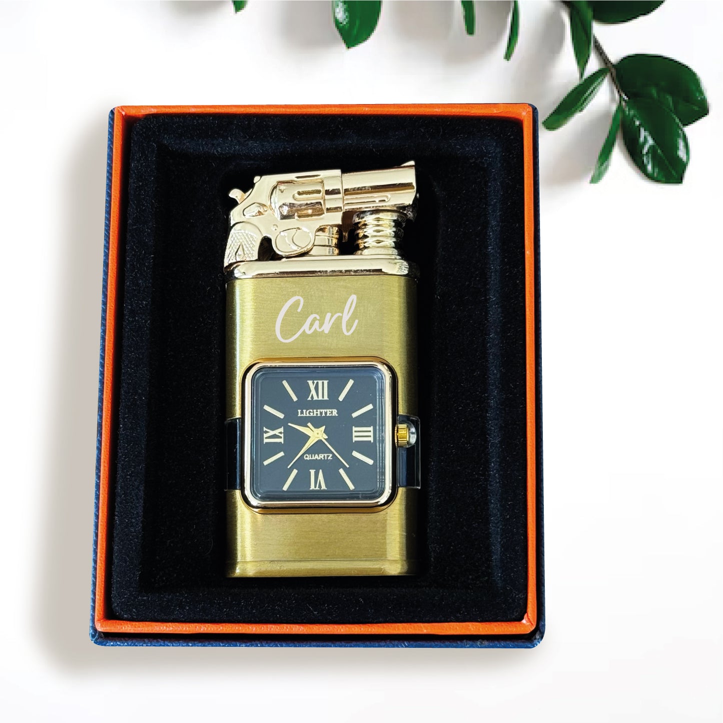 Custom Engraved Butane Lighter - Personalized Metal Watch Design 55340