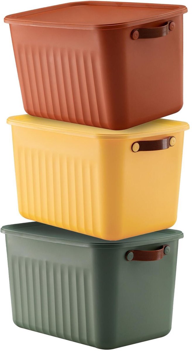 Tobeyz 15L BPA-Free Stackable Storage Bins with Lids - 3 Pack Set