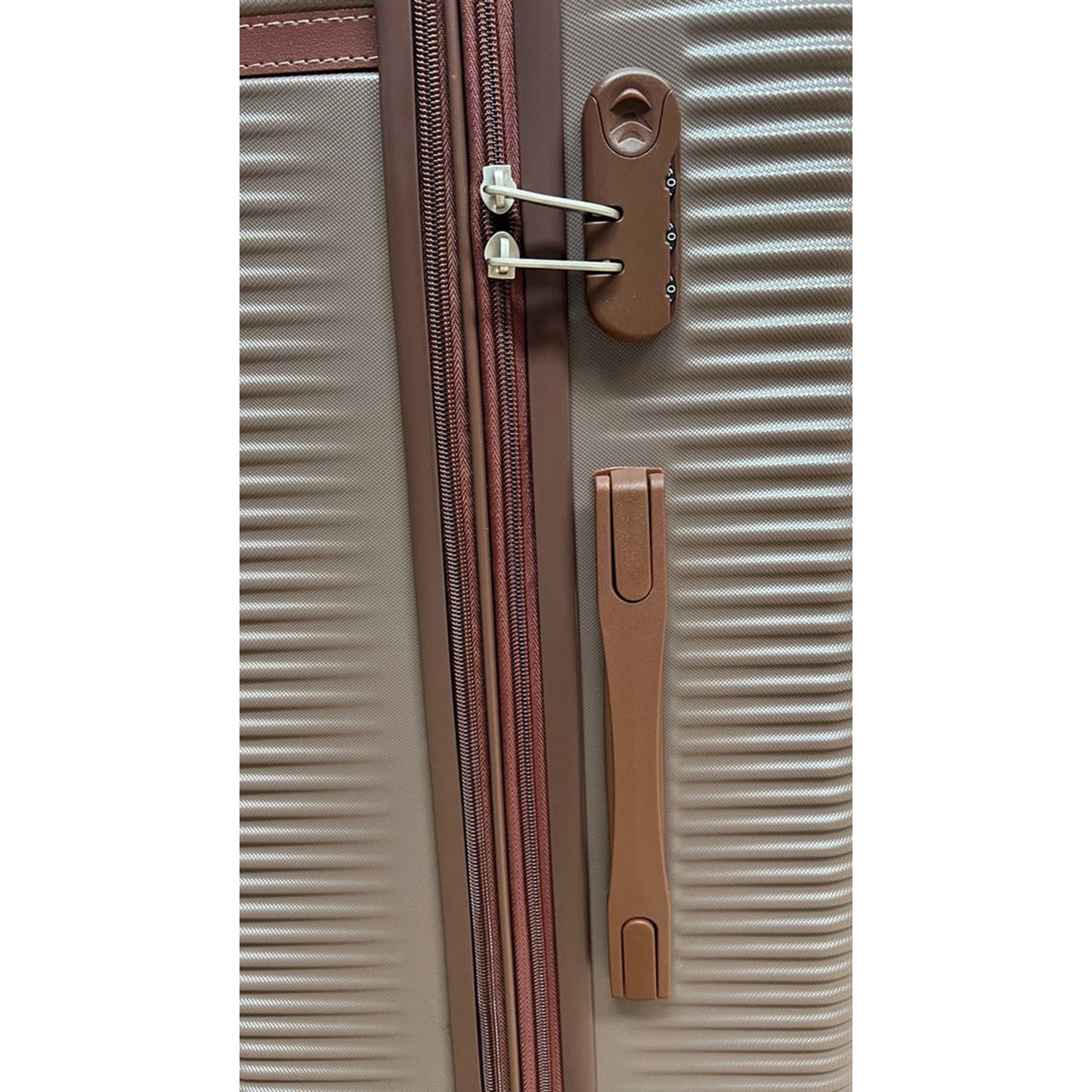 Tobeyz Premium Quality Luggage Set - 3-Piece Light Brown Suitcase with Lock