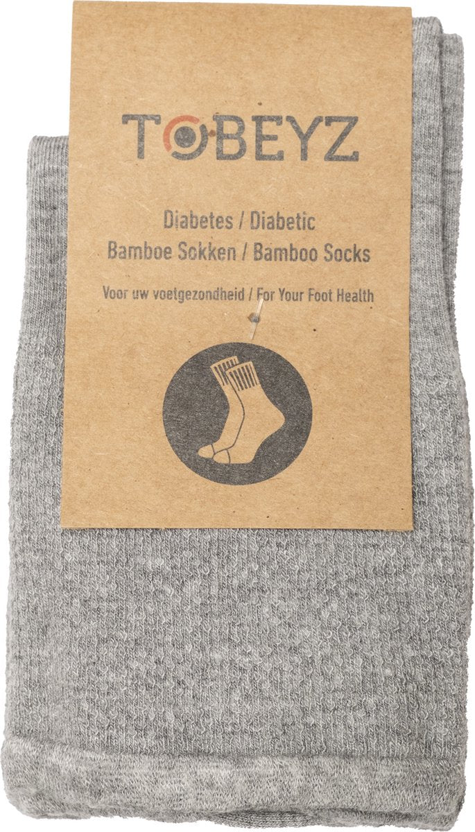 Tobeyz Premium Quality Bamboo Socks - 77% Bamboo Fiber Blend for Ultimate Comfort and Freshness - 6 Pair Pack in Light Gray - Size 40-46