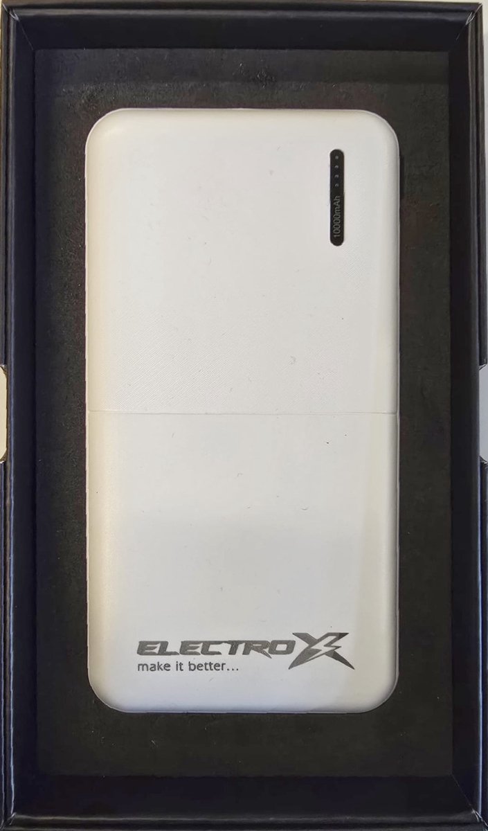 Electrox Powerbank 10000mAh 22.5W - High-Speed Portable Charging Solution with USB-A & USB-C Ports for Smartphones, Tablets & Gadgets in Elegant White