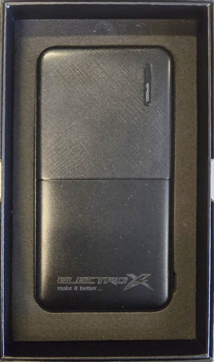 Electrox Powerbank 10000mAh 22.5W - High-Speed Portable Charging Solution with USB-A & USB-C Ports for Smartphones, Tablets & Gadgets in Joker Black