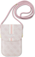 Premium Guess 4G Printed Stripe Designer Bag - Luxe roze Saffiano leren organizer met iconisch logopatroon voor mode en functionaliteit