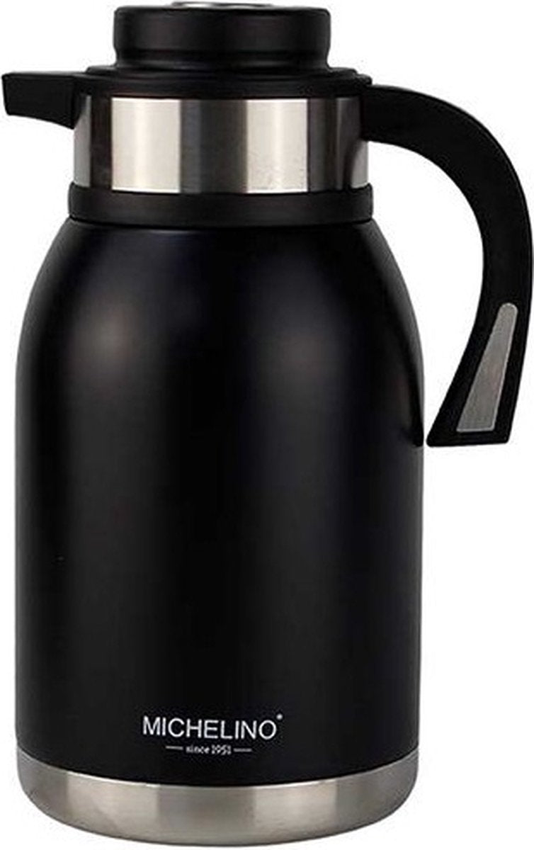 Premium Michelino 2L Thermal Carafe - Stainless Steel Insulated Jug with Black Finish