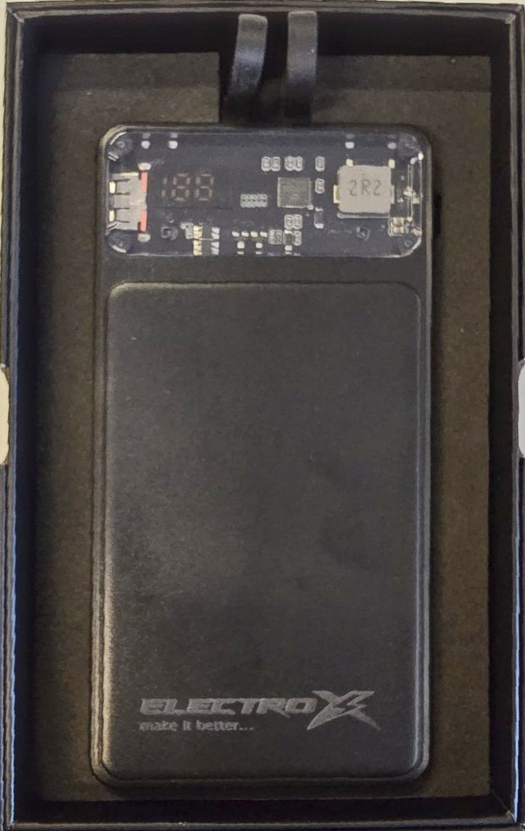 Electrox Premium Powerbank 10000 mAh in Cosmo Black - 22.5W Fast Charging Technology with USB-A & USB-C Ports, Universal Compatibility for Complete Mobile Power Solutions