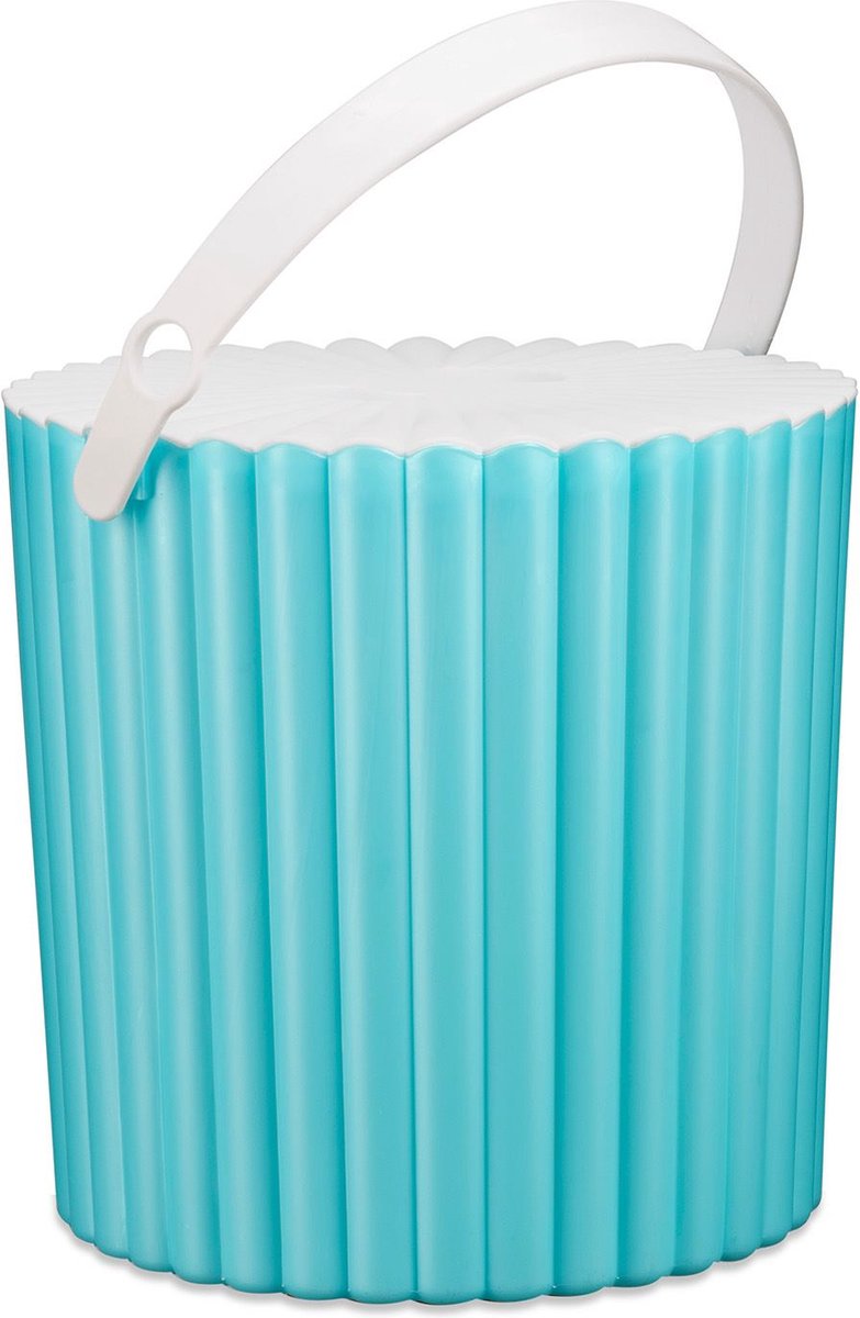 TOBEYZ Trend Multifunctional Round Bucket 12L White Lid 3-Piece Set Turquoise Lilac Pink