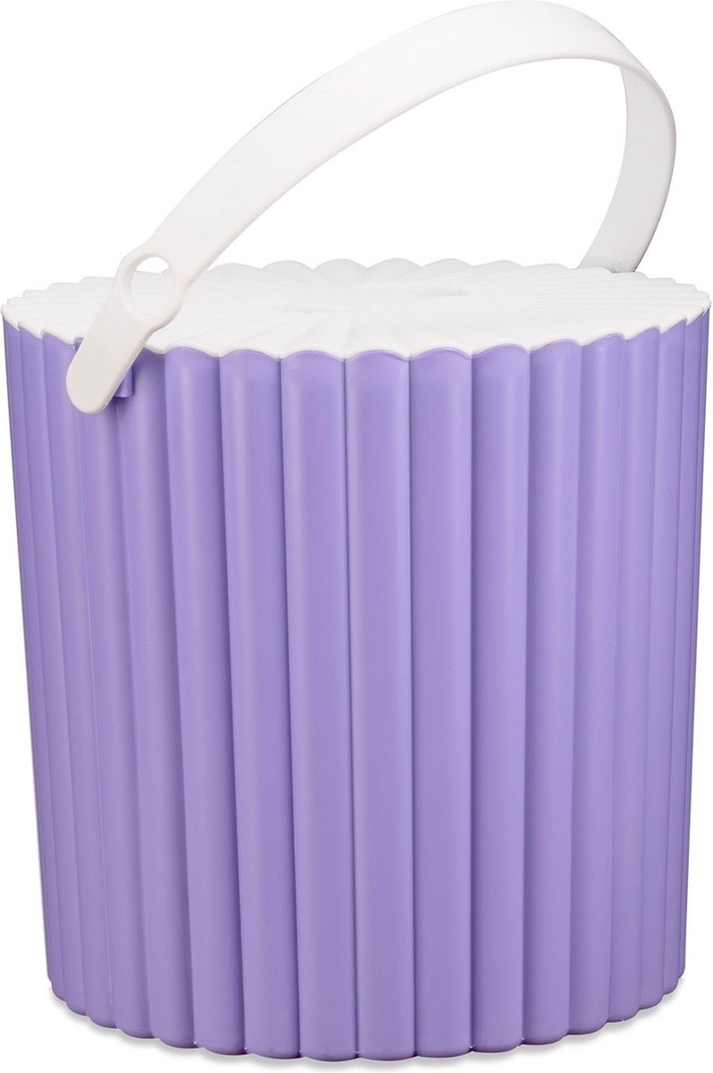 TOBEYZ Trend Multifunctional Round Bucket 12L White Lid 3-Piece Set Turquoise Lilac Pink