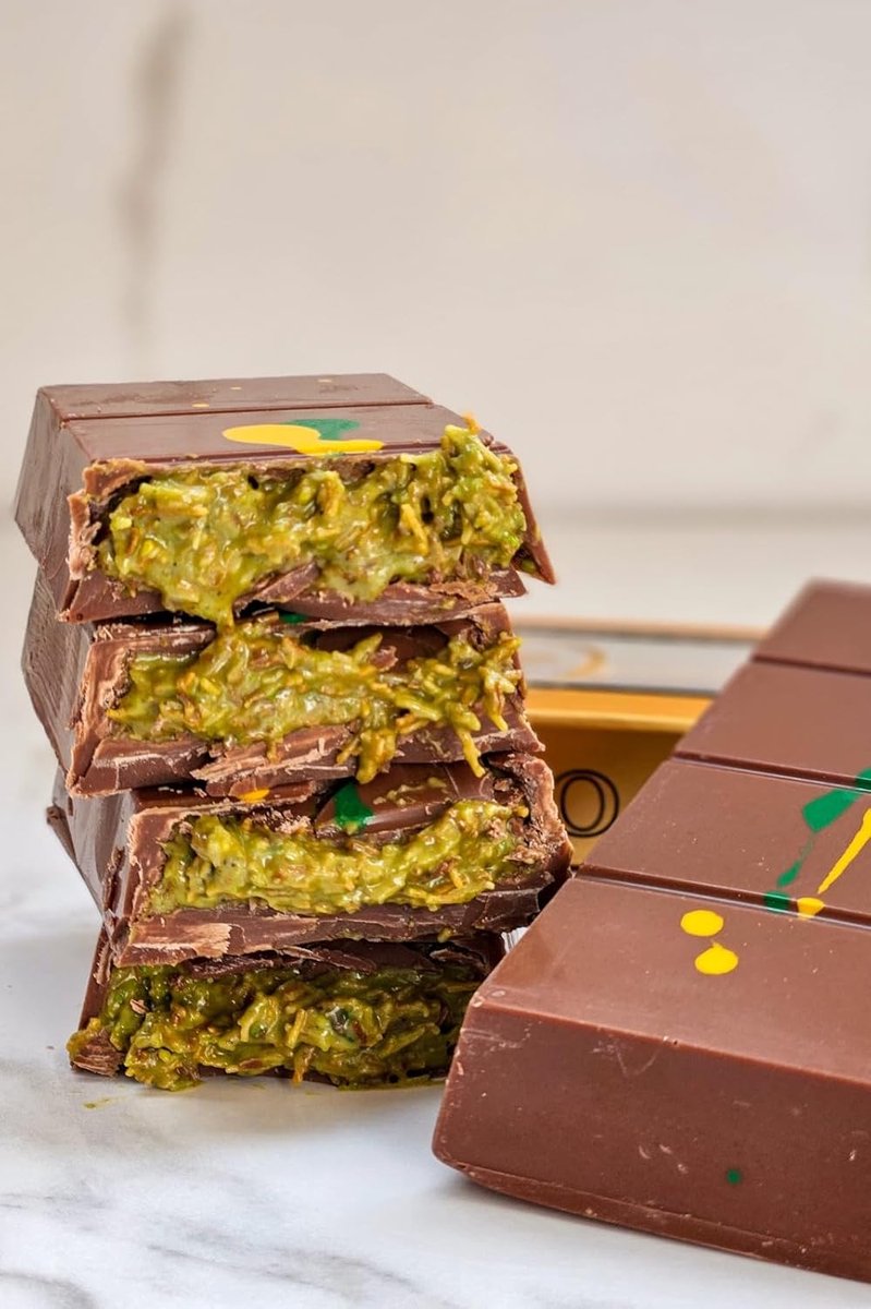 Luxury Bites Dubai Chocolate 100g Handmade Belgian Chocolate Pistachio Kadayif