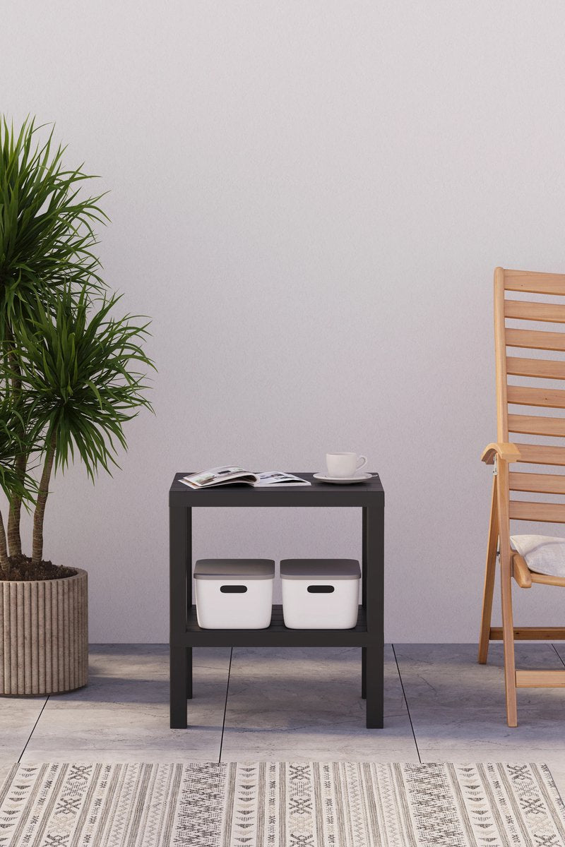 TOBEYZ Storage Rack - Bathroom Shelf Standing 2 Levels Black Kitchen Storage Rack BPA-Free