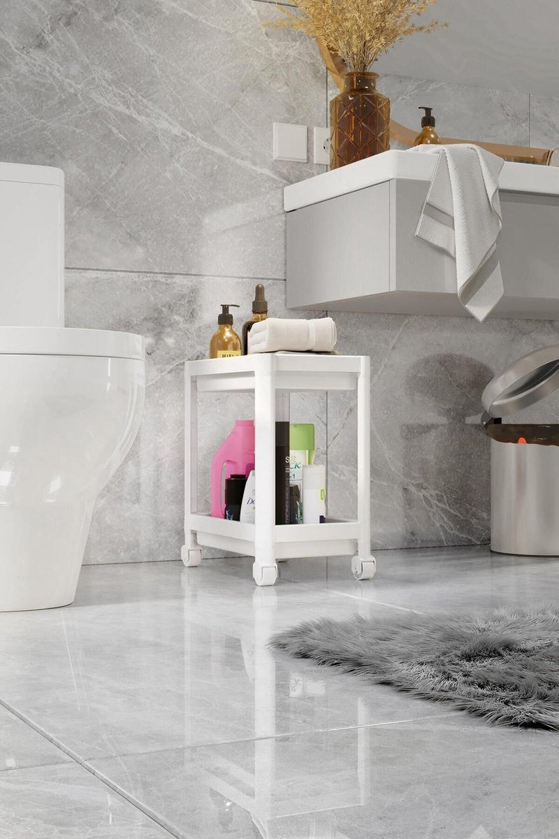 Tobeyz White Kitchen Sink Cabinet Organizer - Premium Two-Layer Sliding Drawer System with Anti-Slip Technology, Spice Rack Functionality for Complete Kitchen Storage Solutions