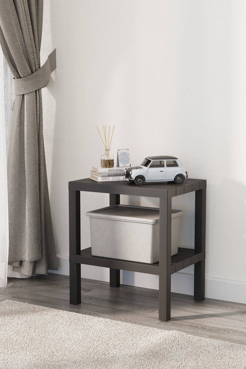 TOBEYZ Storage Rack - Bathroom Shelf Standing 2 Levels Black Kitchen Storage Rack BPA-Free