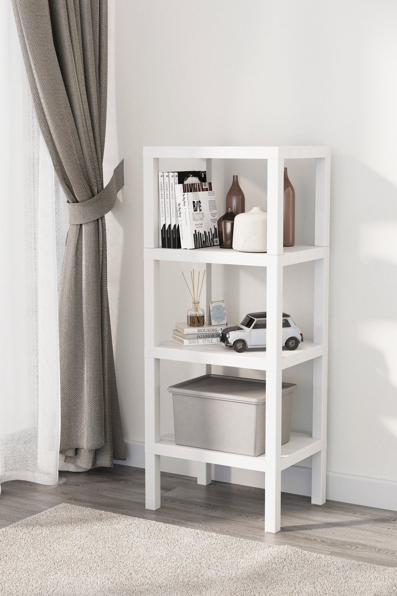 Premium 4-Tier Standing Storage Rack 38x33x100cm - White BPA-Free Multi-Purpose Bathroom and Kitchen Organization System for Maximum Space Efficiency and Modern Storage Solutions