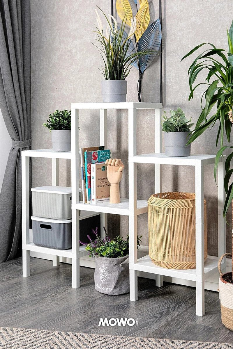 TOBEYZ Storage Box 6-Tier System 6x15L Stackable Nestable White Grey Bathroom Kitchen