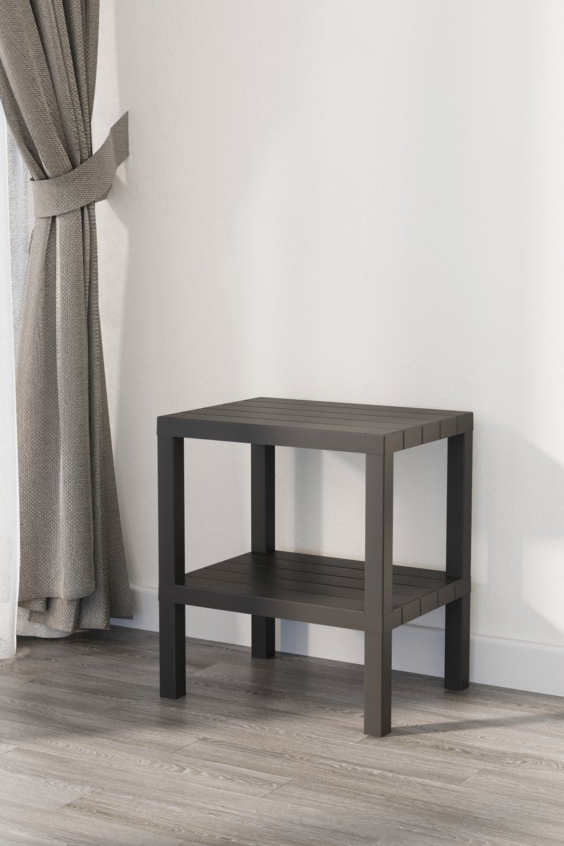 TOBEYZ Storage Rack - Bathroom Shelf Standing 2 Levels Black Kitchen Storage Rack BPA-Free