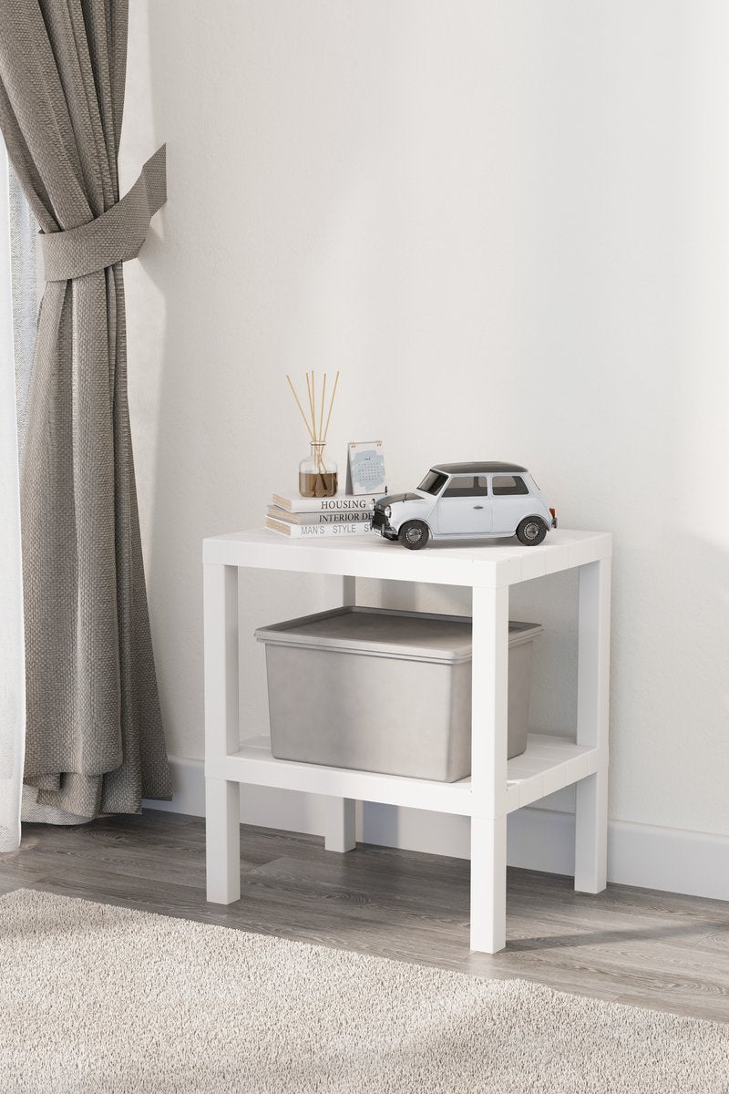 TOBEYZ Storage Rack White - Bathroom Shelf Standing 2 Levels Kitchen Storage Rack BPA-Free