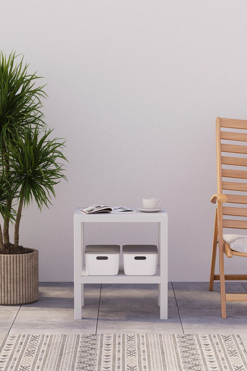 TOBEYZ Storage Rack White - Bathroom Shelf Standing 2 Levels Kitchen Storage Rack BPA-Free