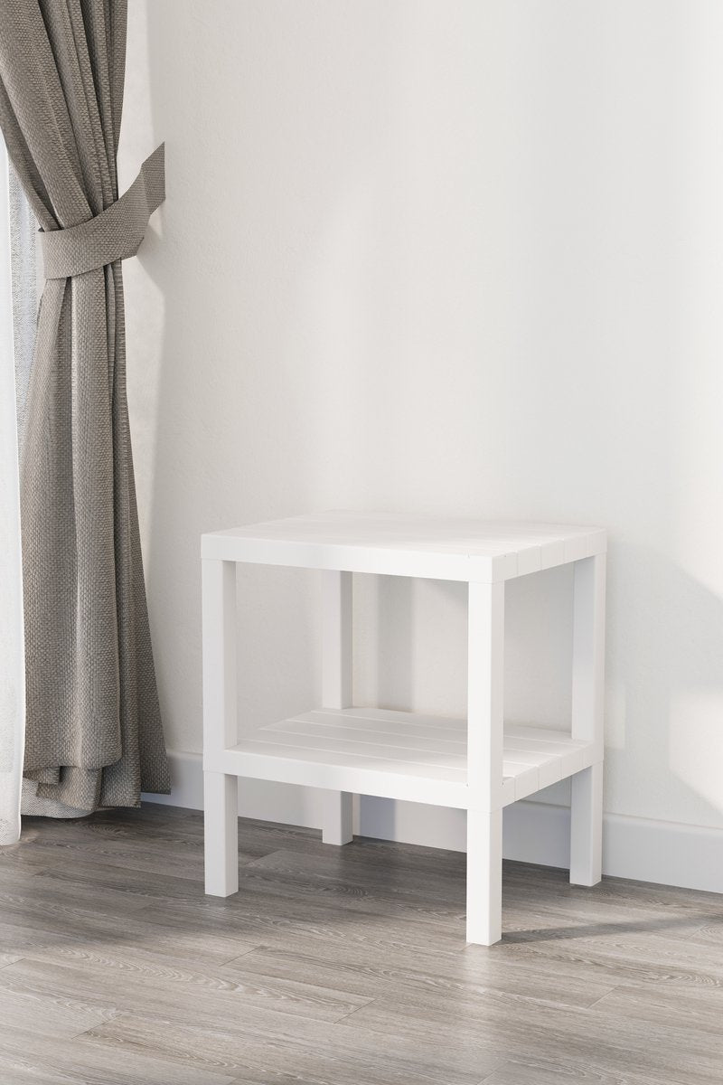 TOBEYZ Storage Rack White - Bathroom Shelf Standing 2 Levels Kitchen Storage Rack BPA-Free