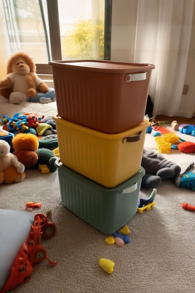 Tobeyz 15L BPA-Free Stackable Storage Bins with Lids - 3 Pack Set