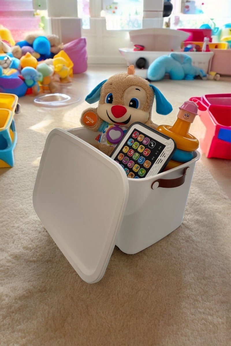 Tobeyz 15L BPA-Free Stackable Storage Bins with Lids - White 3-Pack