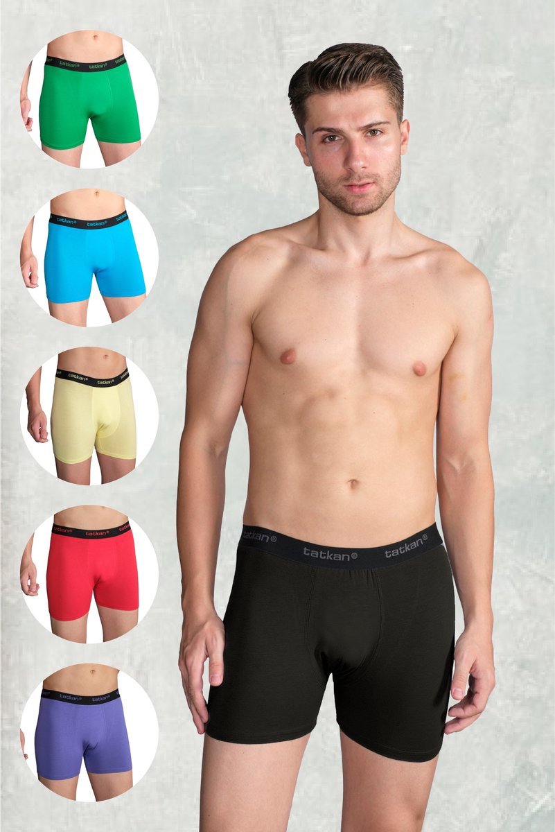 Underwear Men Modal Boxer Shorts Premium Men's Underwear Modal Boxer Shorts Normal Fit Size M 6-Pack Black Purple Red Turquoise Green Yellow