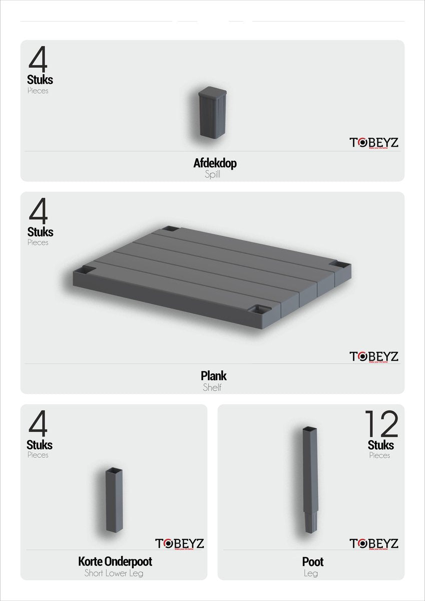 Premium 4-Tier Standing Storage Rack 38x33x100cm - Black BPA-Free Multi-Purpose Bathroom and Kitchen Organization System for Sophisticated Space Solutions and Modern Storage Design