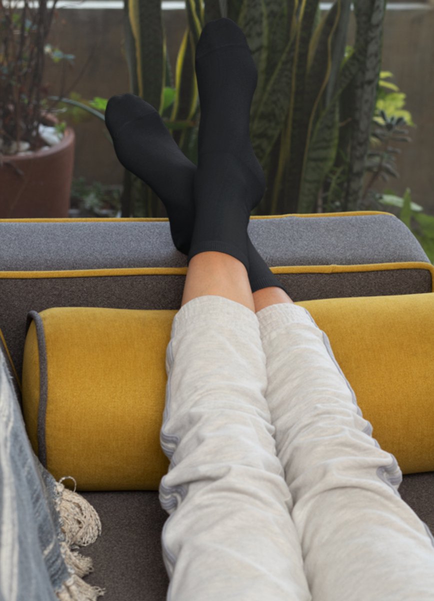 Premium Quality Bamboo Socks - 80% Bamboo Fiber Blend for Ultimate Comfort and Freshness - 3 Pair Pack in Classic Black - Size 43-46